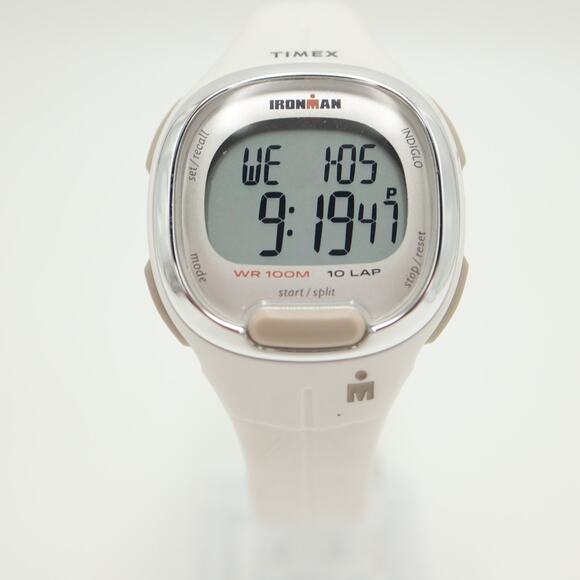 Timex Ironman Triathlon Transit Womens White 34mm Digital Watch w New Battery - Picture 5 of 11